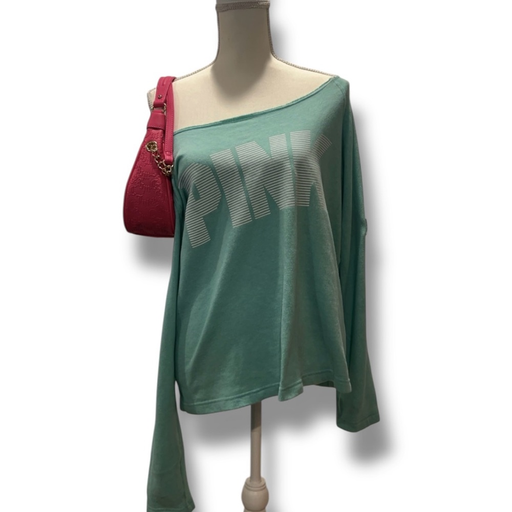 Women's Green PINK Victoria's Secret Off-Shoulder Top